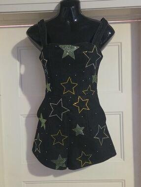 Nasty Gal Black Star Embellished Romper
